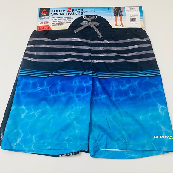 Gerry Boys Youth 2-pack UPF 50+ Swim Trunks Sizes M-10/12, NWT. - Picture 2 of 5
